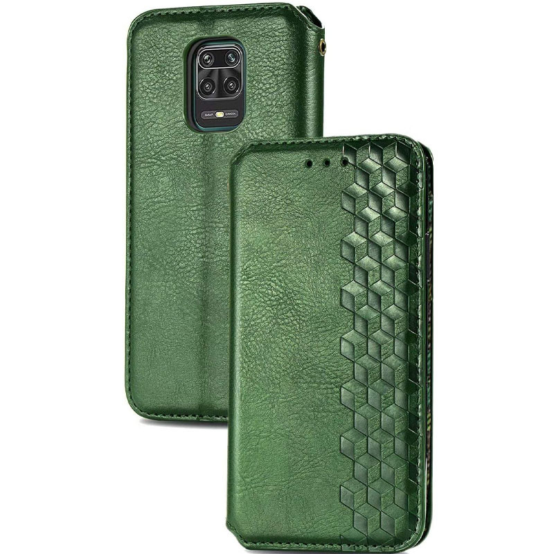 Книжка GETMAN Cubic для Xiaomi Redmi Note 9s/Note 9 Pro/Note 9 Pro Max  Зелена-1